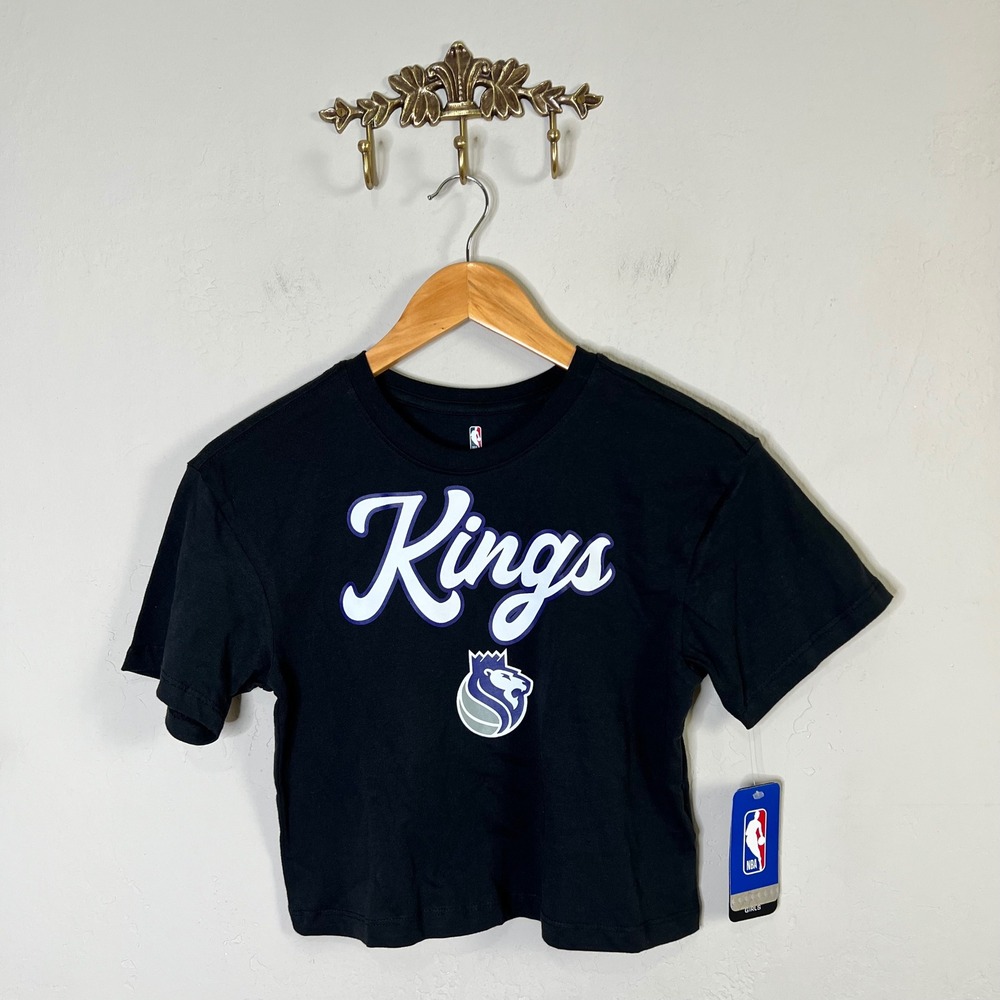 NBA Sacramento Kings T Shirt Girls Size Medium Black Short Sleeve Graphic NEW